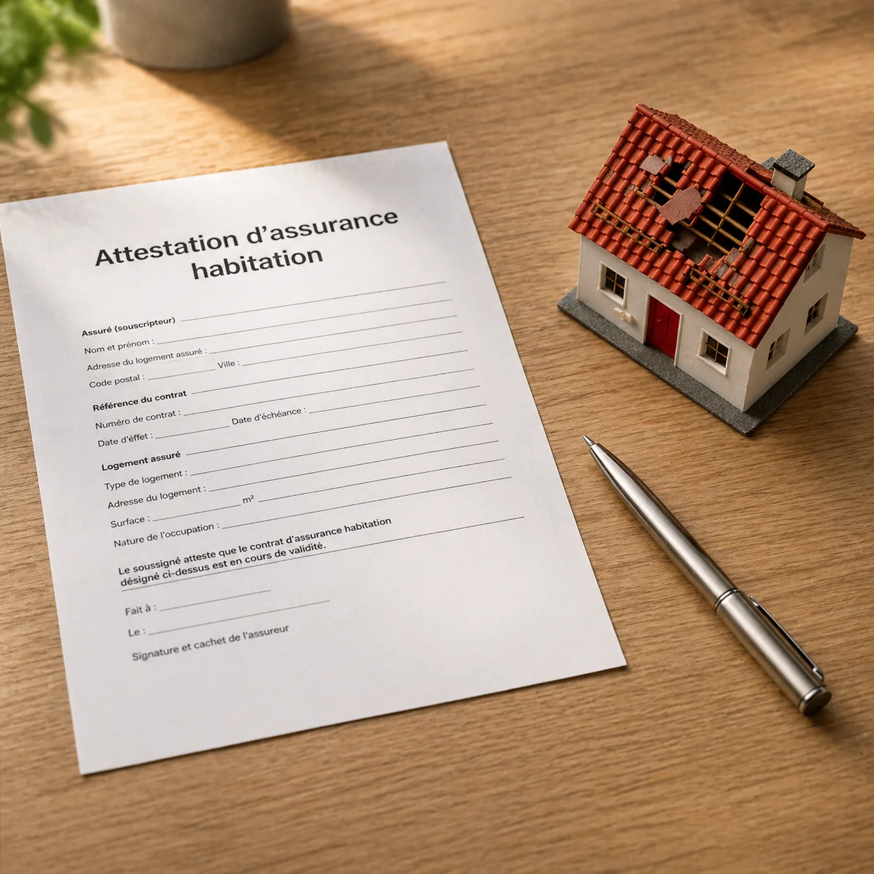 Documents assurance habitation sur un bureau
