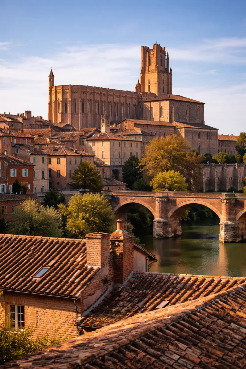 Cathedrale Sainte-Cecile et toits en brique rouge d Albi